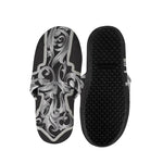 Ornamental Silver Cross Print Slippers