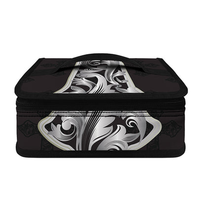 Ornamental Silver Cross Print Small Lunch Bag