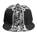 Ornamental Silver Cross Print Snapback Cap
