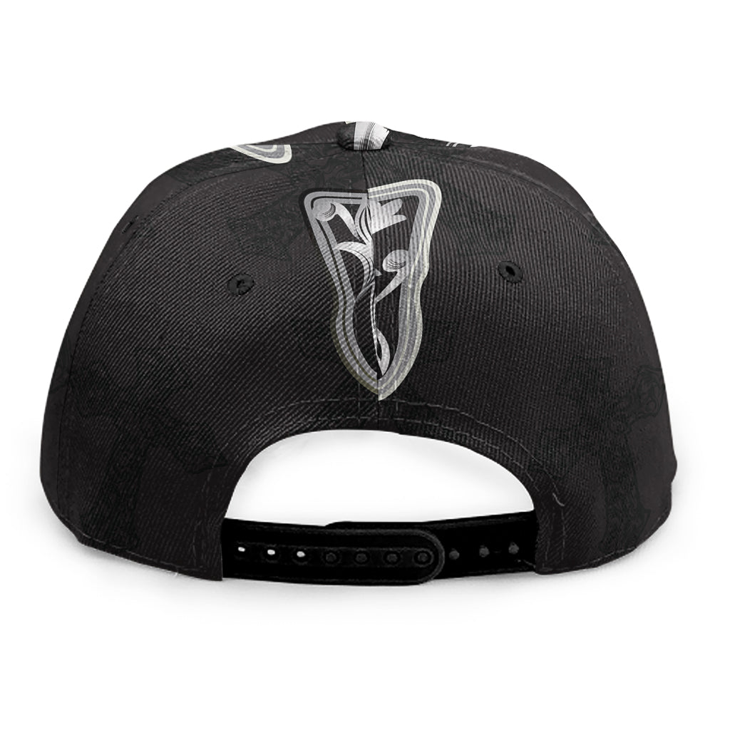 Ornamental Silver Cross Print Snapback Cap
