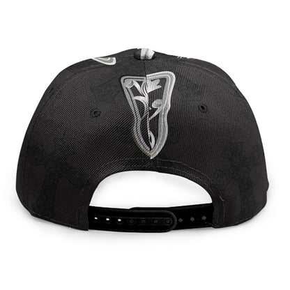 Ornamental Silver Cross Print Snapback Cap
