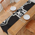 Ornamental Silver Cross Print Table Runner