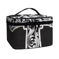 Ornamental Silver Cross Print Travel Makeup Bag