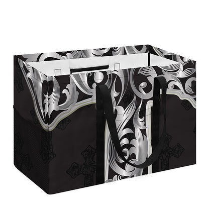 Ornamental Silver Cross Print Utility Tote Bag