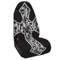 Ornamental Silver Cross Print Waterproof Car Seat Cover