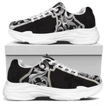 Ornamental Silver Cross Print White Chunky Shoes