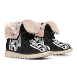 Ornamental Silver Cross Print Winter Boots