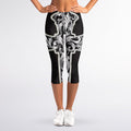 Ornamental Silver Cross Print Women's Capri Leggings