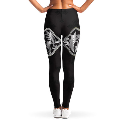 Ornamental Silver Cross Print Women's Leggings