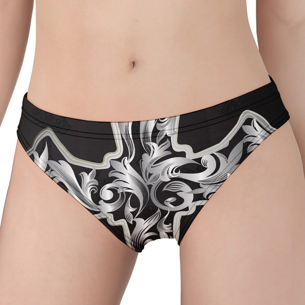 Ornamental Silver Cross Print Women's Panties