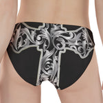 Ornamental Silver Cross Print Women's Panties