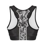 Ornamental Silver Cross Print Women's Sports Bra