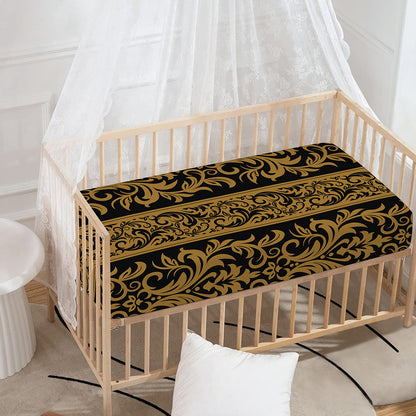 Ornamental Western Damask Print Baby Crib Sheet