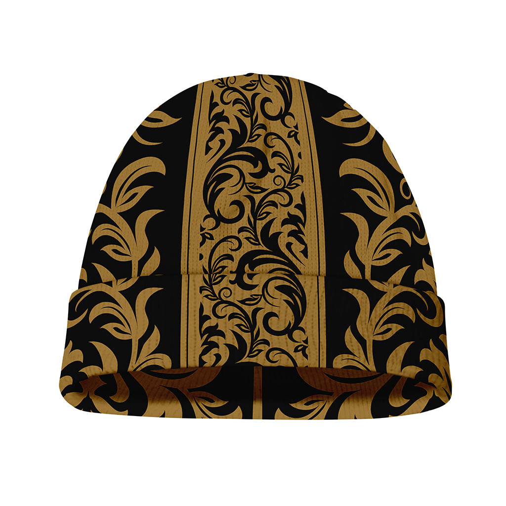 Ornamental Western Damask Print Beanie