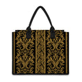 Ornamental Western Damask Print Canvas Tote Bag