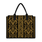 Ornamental Western Damask Print Canvas Tote Bag