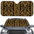 Ornamental Western Damask Print Car Windshield Sun Shade