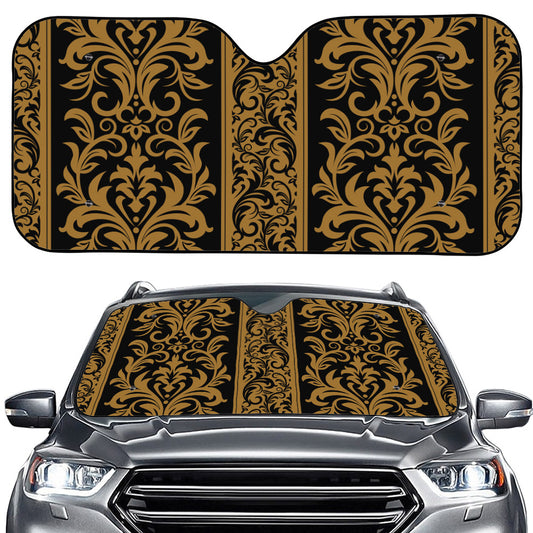 Ornamental Western Damask Print Car Windshield Sun Shade