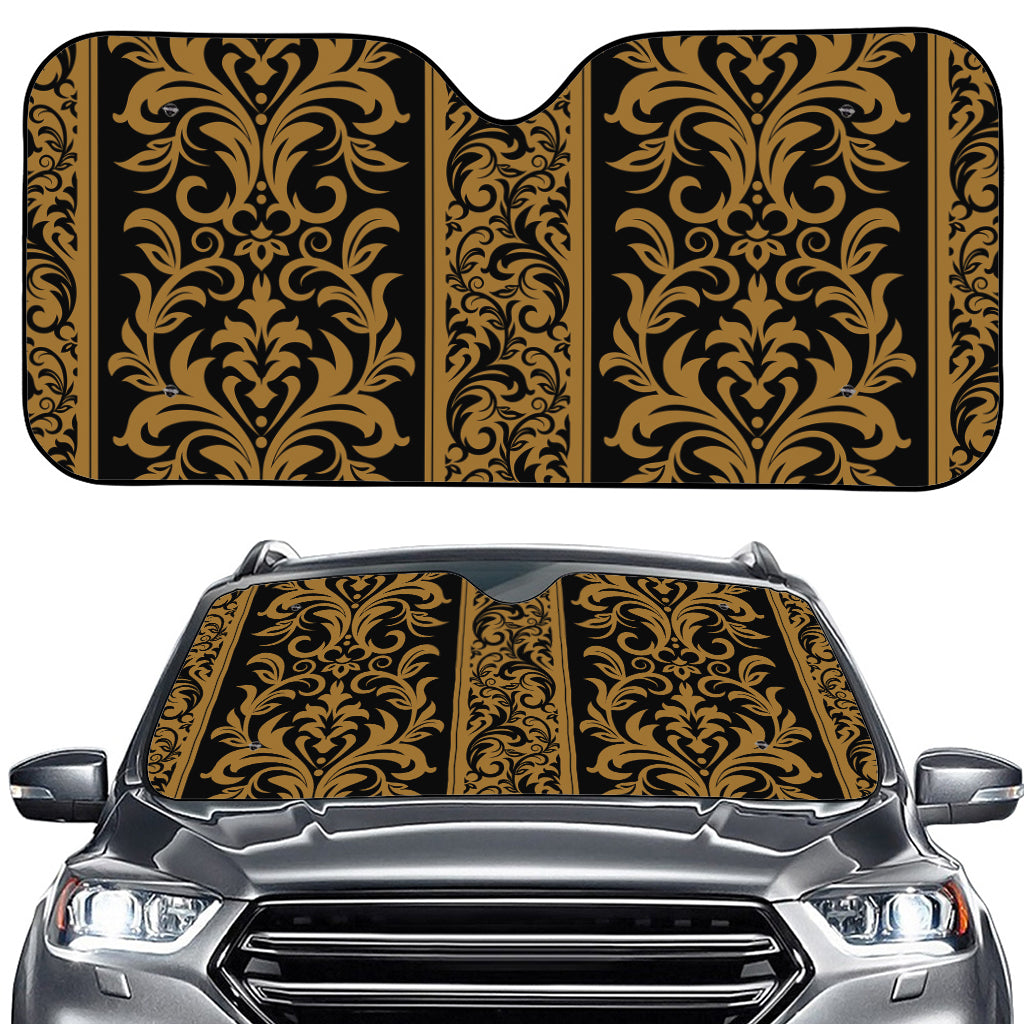 Ornamental Western Damask Print Car Windshield Sun Shade