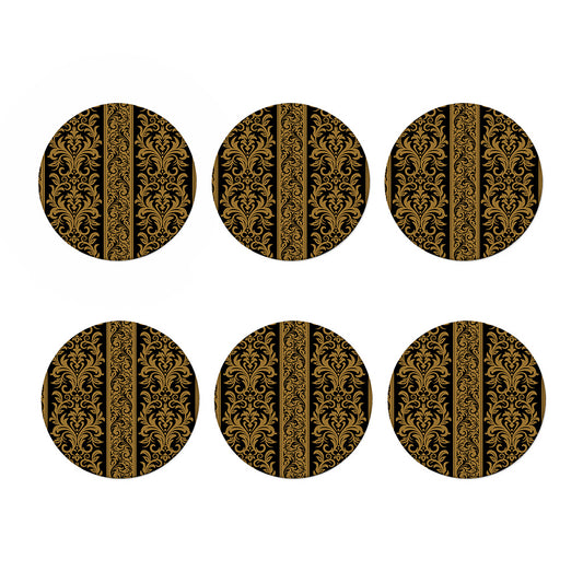 Ornamental Western Damask Print Coaster Set