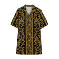 Ornamental Western Damask Print Cotton Hawaiian Shirt