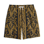 Ornamental Western Damask Print Cotton Shorts