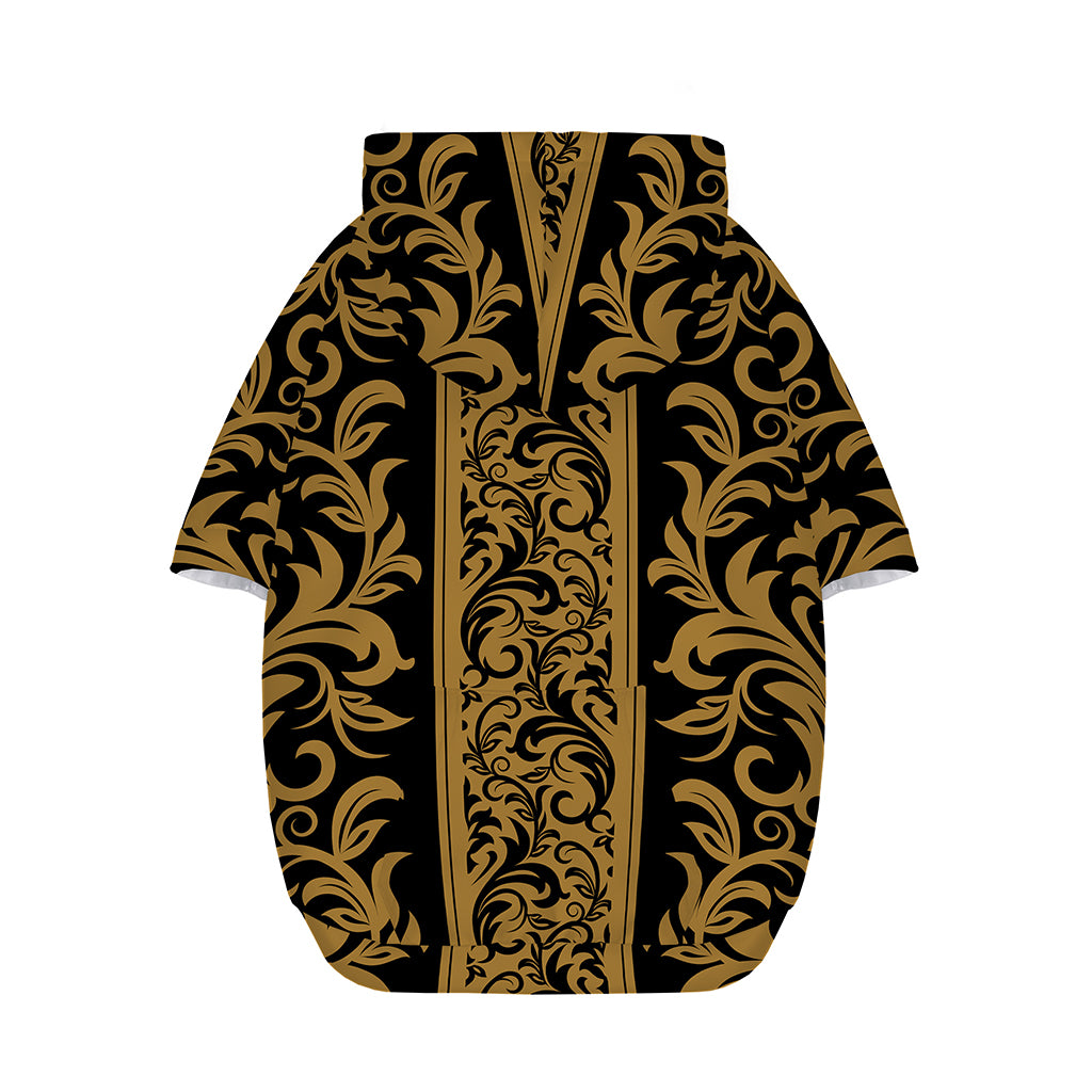 Ornamental Western Damask Print Dog Zip Up Hoodie