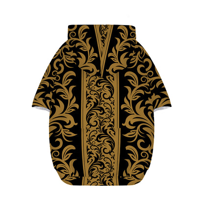 Ornamental Western Damask Print Dog Zip Up Hoodie