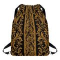 Ornamental Western Damask Print Drawstring Backpack