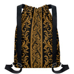 Ornamental Western Damask Print Drawstring Backpack