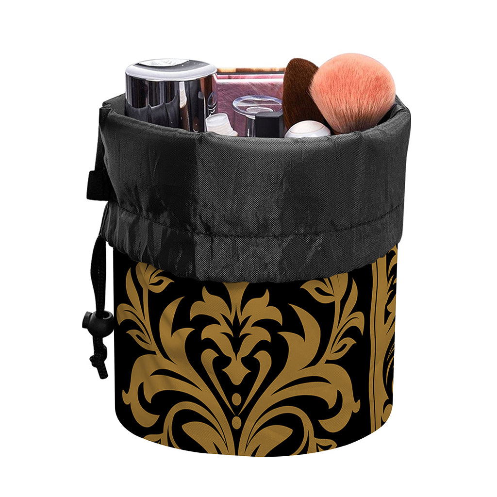 Ornamental Western Damask Print Drawstring Makeup Bag