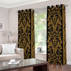 Ornamental Western Damask Print Extra Wide Grommet Curtains