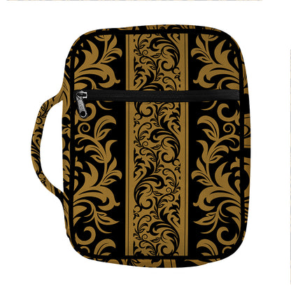 Ornamental Western Damask Print Front Pocket Bible Bag