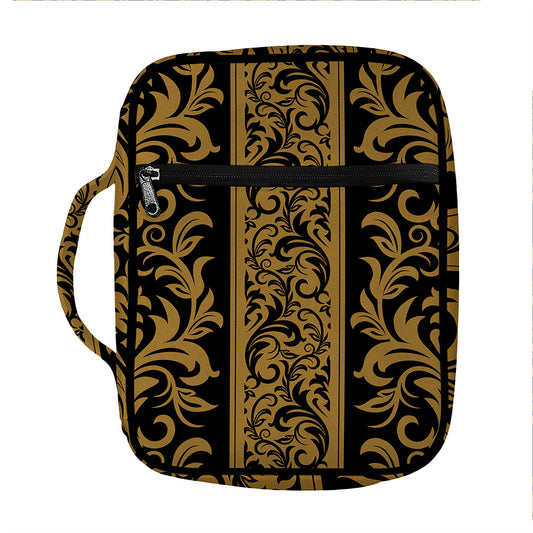 Ornamental Western Damask Print Front Pocket Bible Bag