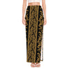 Ornamental Western Damask Print High Slit Maxi Skirt