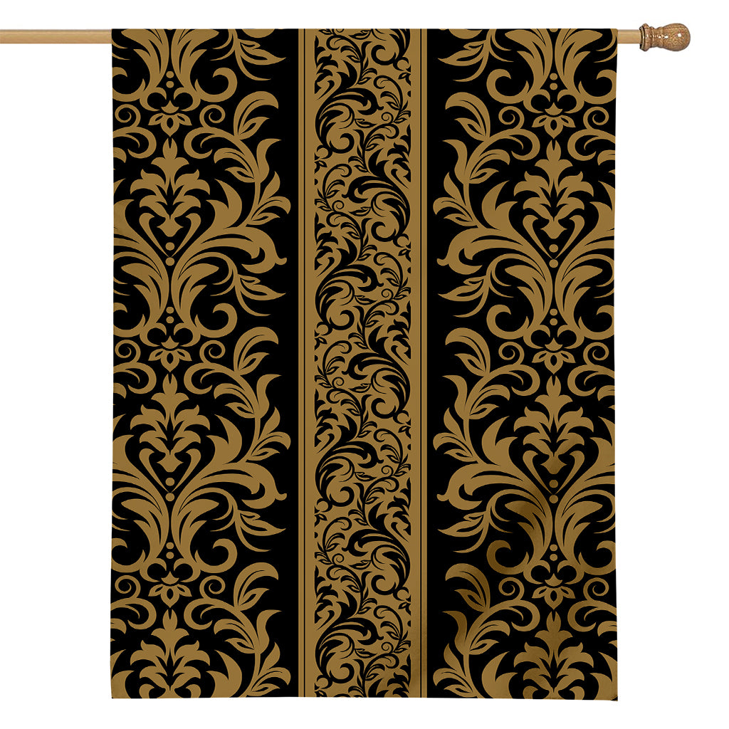 Ornamental Western Damask Print House Flag