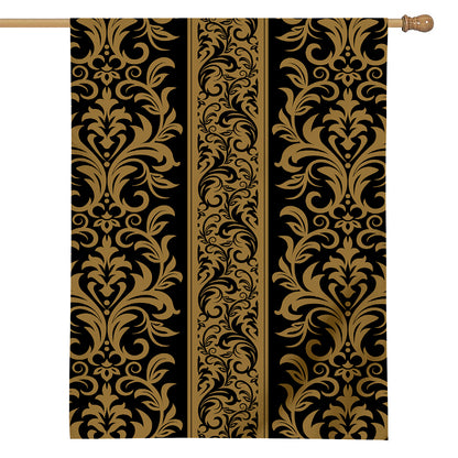 Ornamental Western Damask Print House Flag