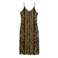 Ornamental Western Damask Print Jersey Midi Cami Dress