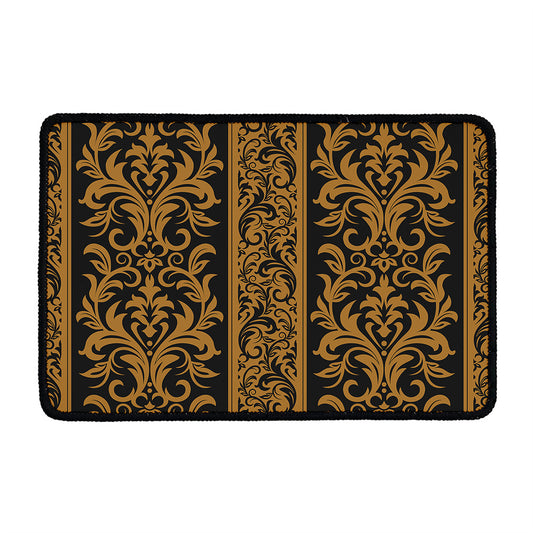 Ornamental Western Damask Print Kitchen Mat