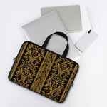 Ornamental Western Damask Print Laptop Sleeve With Handle