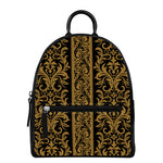 Ornamental Western Damask Print Leather Backpack