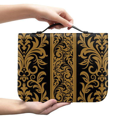 Ornamental Western Damask Print Leather Bible Cover