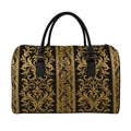 Ornamental Western Damask Print Leather Duffel Bag