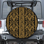 Ornamental Western Damask Print Leather Spare Tire Cover