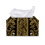 Ornamental Western Damask Print Leather Tissue Box Cover