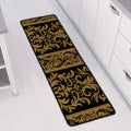 Ornamental Western Damask Print Long Kitchen Mat