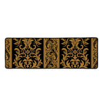Ornamental Western Damask Print Long Kitchen Mat