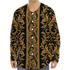 Ornamental Western Damask Print Long Sleeve Baseball Jersey