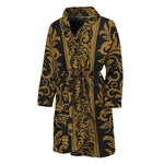 Ornamental Western Damask Print Men's Bathrobe