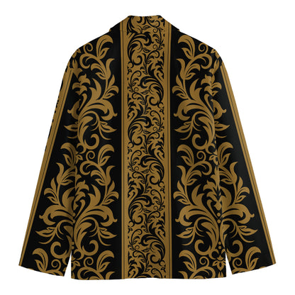 Ornamental Western Damask Print Men's Blazer